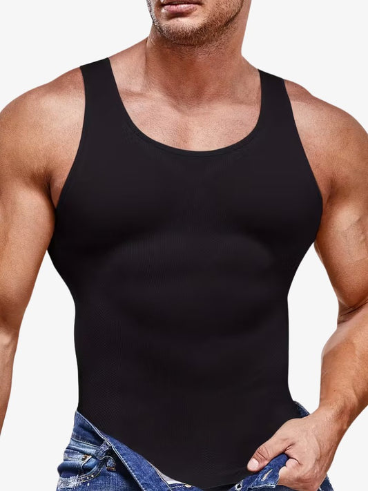 SmartShape Hemd Heren, Corrigerend Sporthemd, Midnight Black