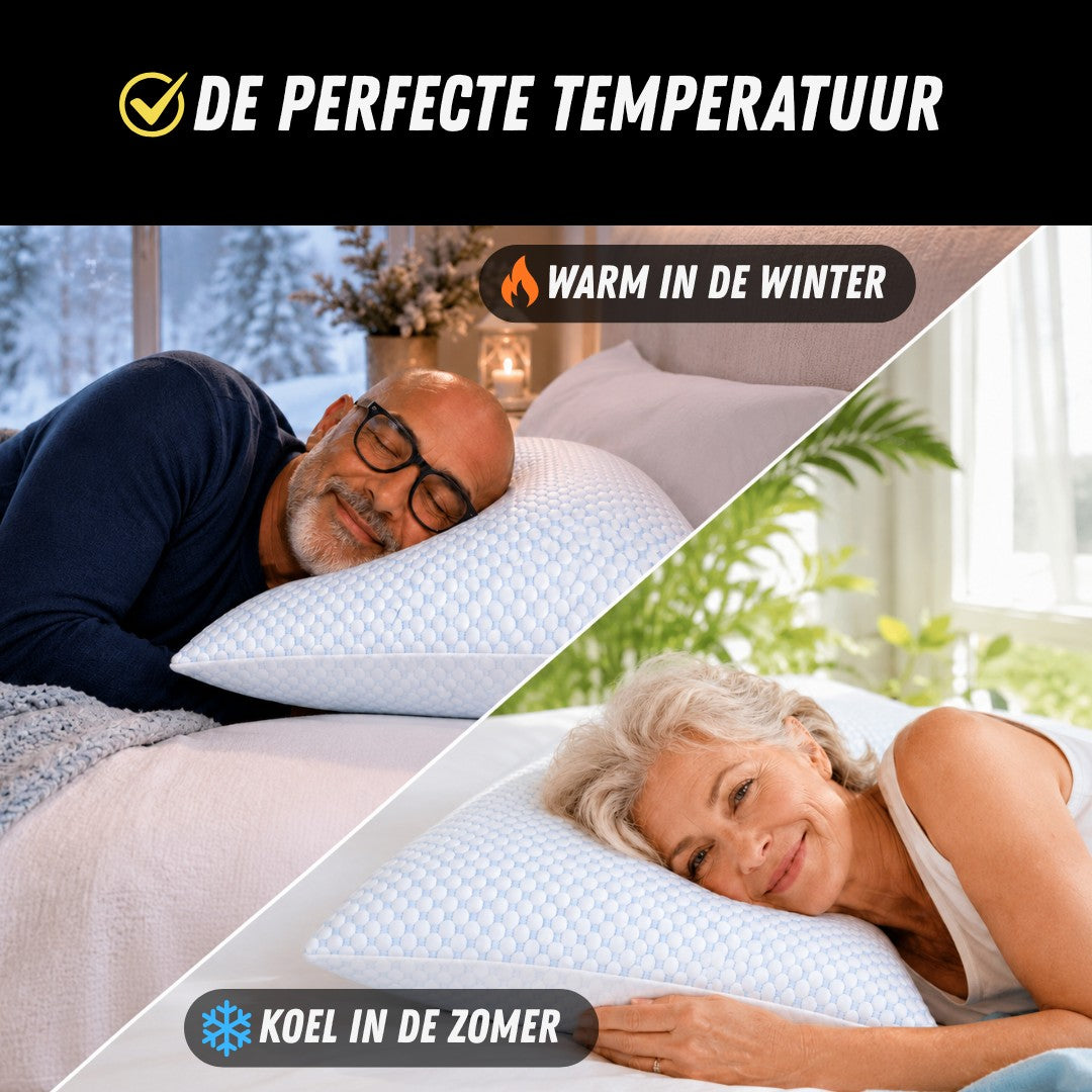 SmartSleep™ Verstelbaar Hoofdkussen, Ergonomisch Nekkussen, Temperatuur
