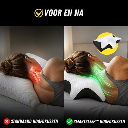 SmartSleep™ Hoofdkussen, Ergonomisch Nekkussen, Voor en na