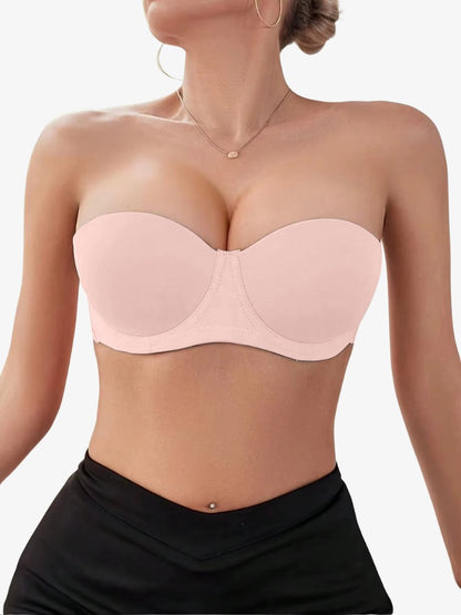 Strapless Push-up BH, Onzichtbare Half Cup BH, Sunset Pink