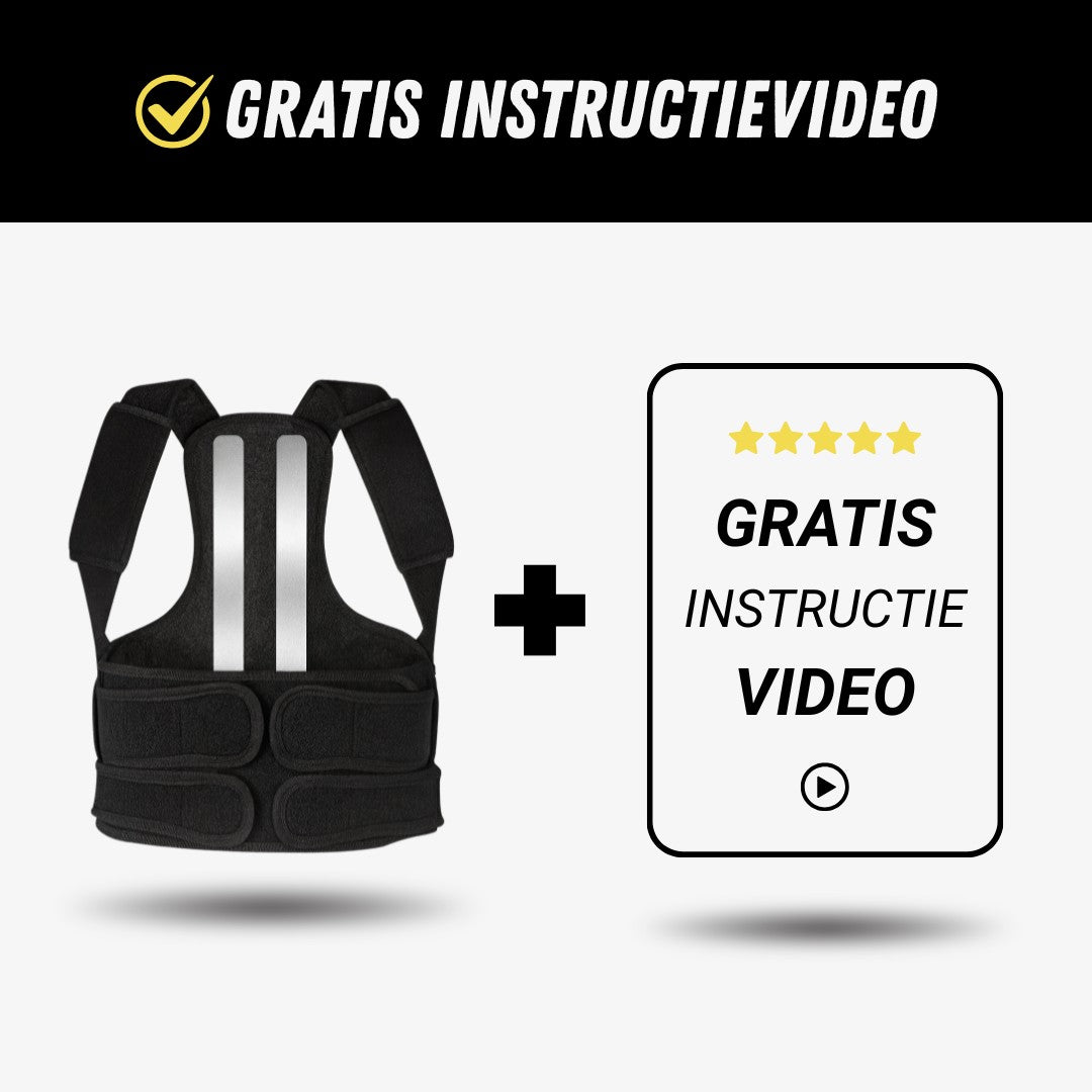 Verstelbare Rugbrace Pro, Houding Corrector, Instructievideo