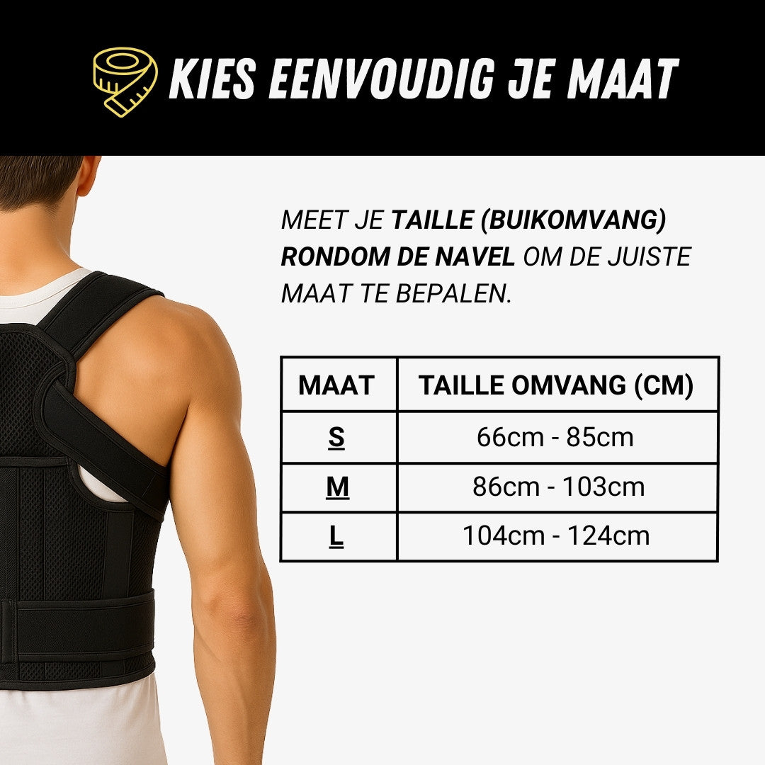 Verstelbare Rugbrace Pro, Houding Corrector, Maat