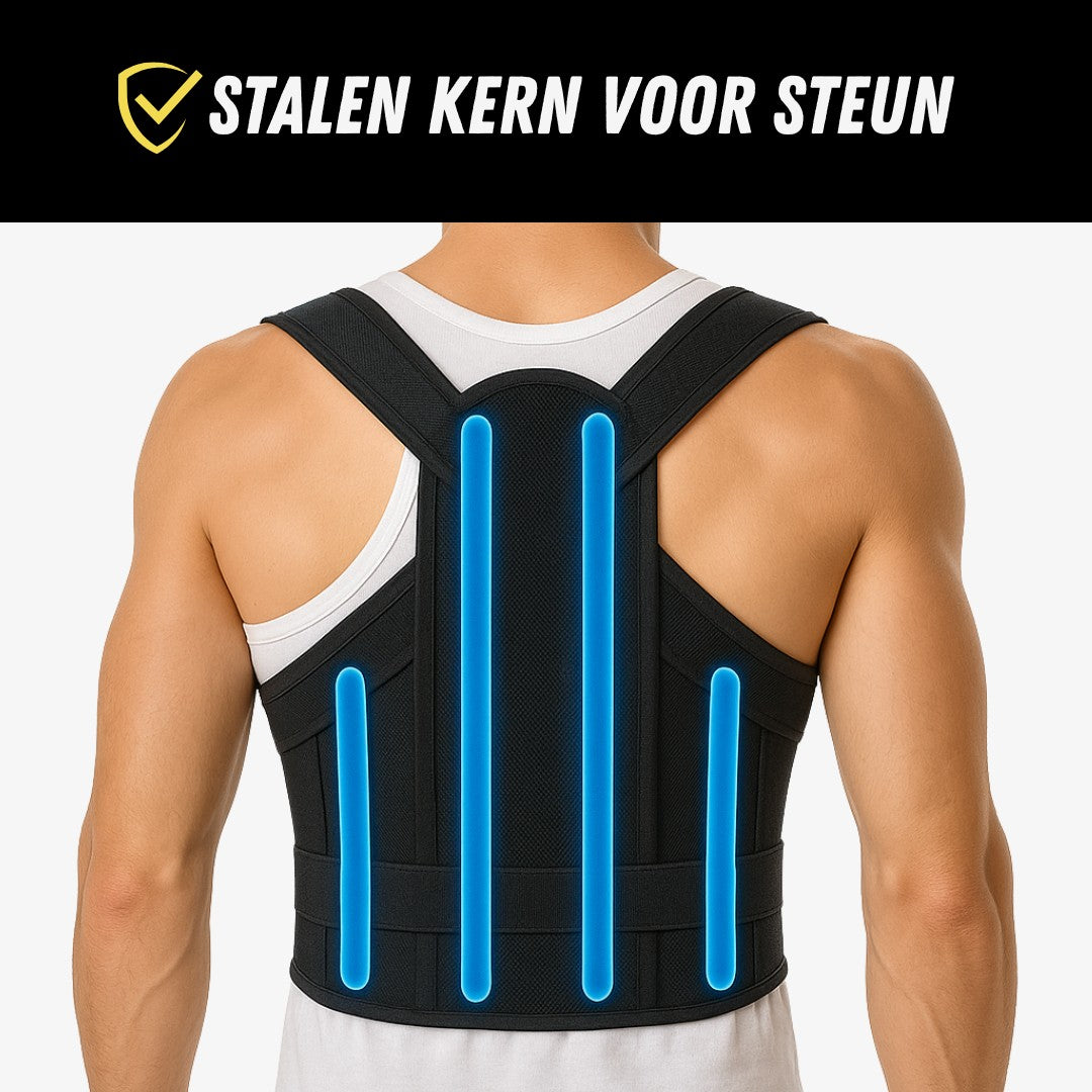 Verstelbare Rugbrace Pro, Houding Corrector, Staal