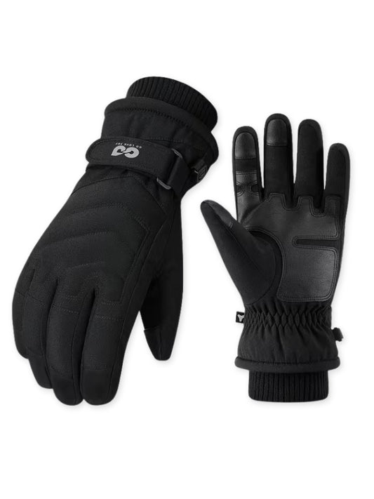 Verwarmde Skihandschoenen, Waterdichte Winterhandschoenen, Midnight Black