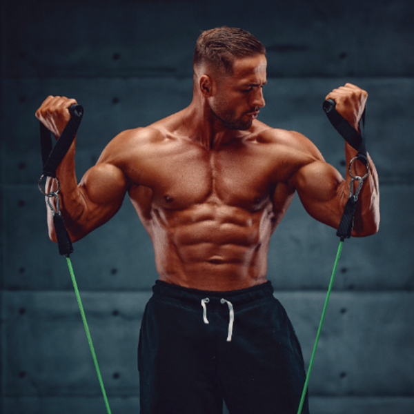 Weerstands Training Set, Fitnessbanden met Handvaten, Biceps 2