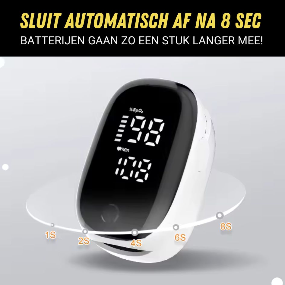Zuurstofmeter, Saturatiemeter voor Hartslag en Zuurstofgehalte, Automatisch uitschakelen
