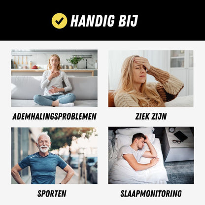 Zuurstofmeter, Saturatiemeter voor Hartslag en Zuurstofgehalte, Handig bij